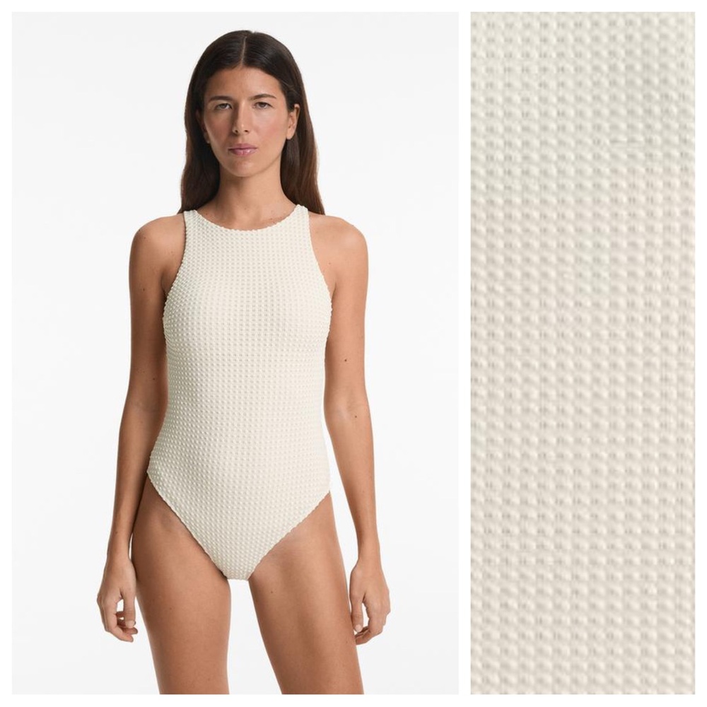 Elegant Cream One Piece Swimsuit